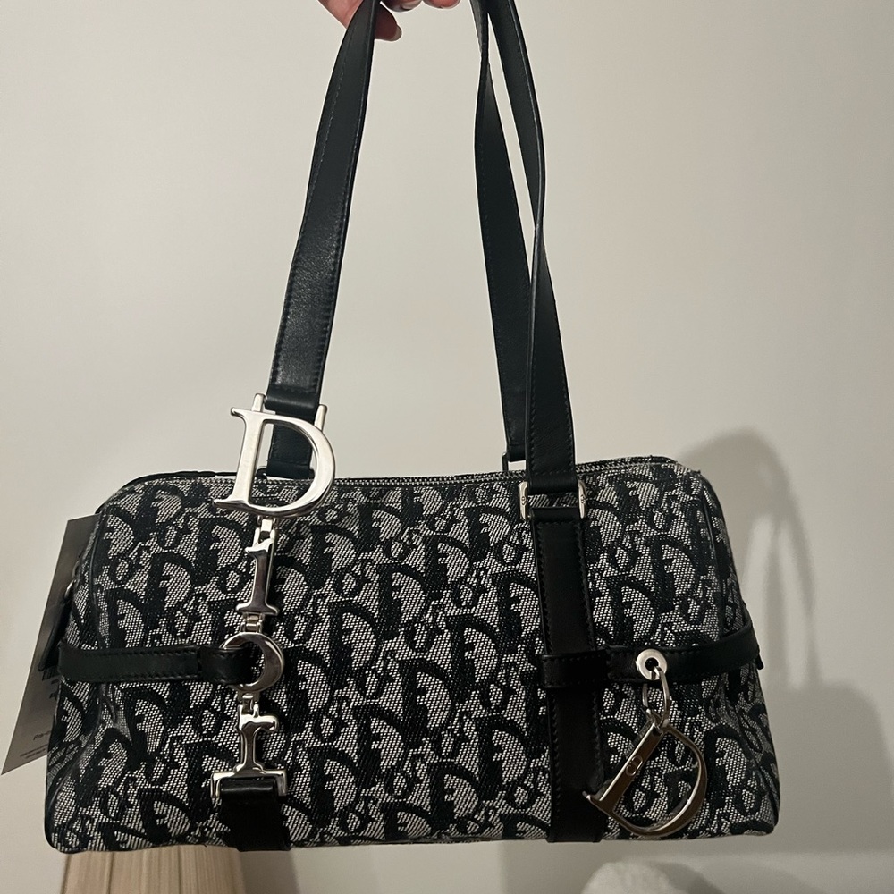 Christian Dior Vintage Trotter Diorissimo Charm Shoulder Bag